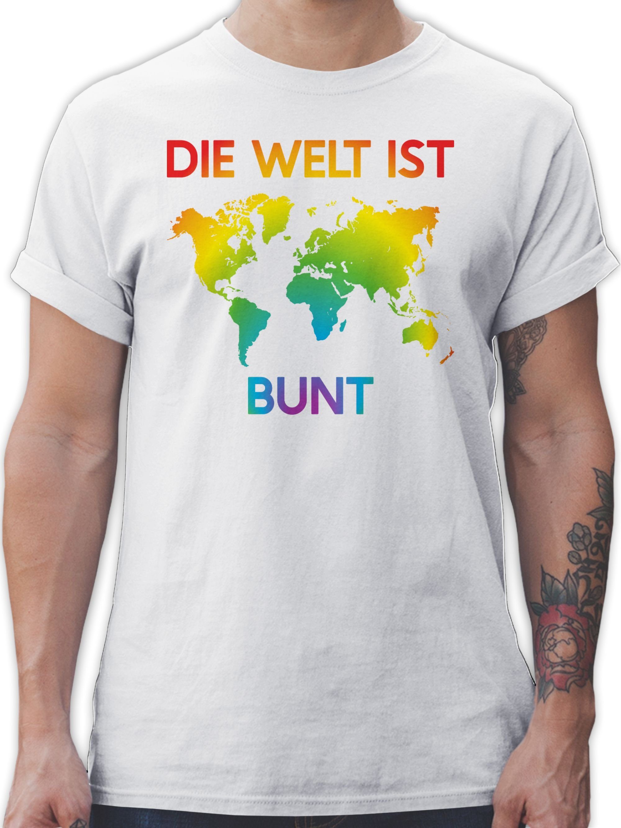 Shirtracer T-Shirt Die Welt ist bunt günstig online kaufen