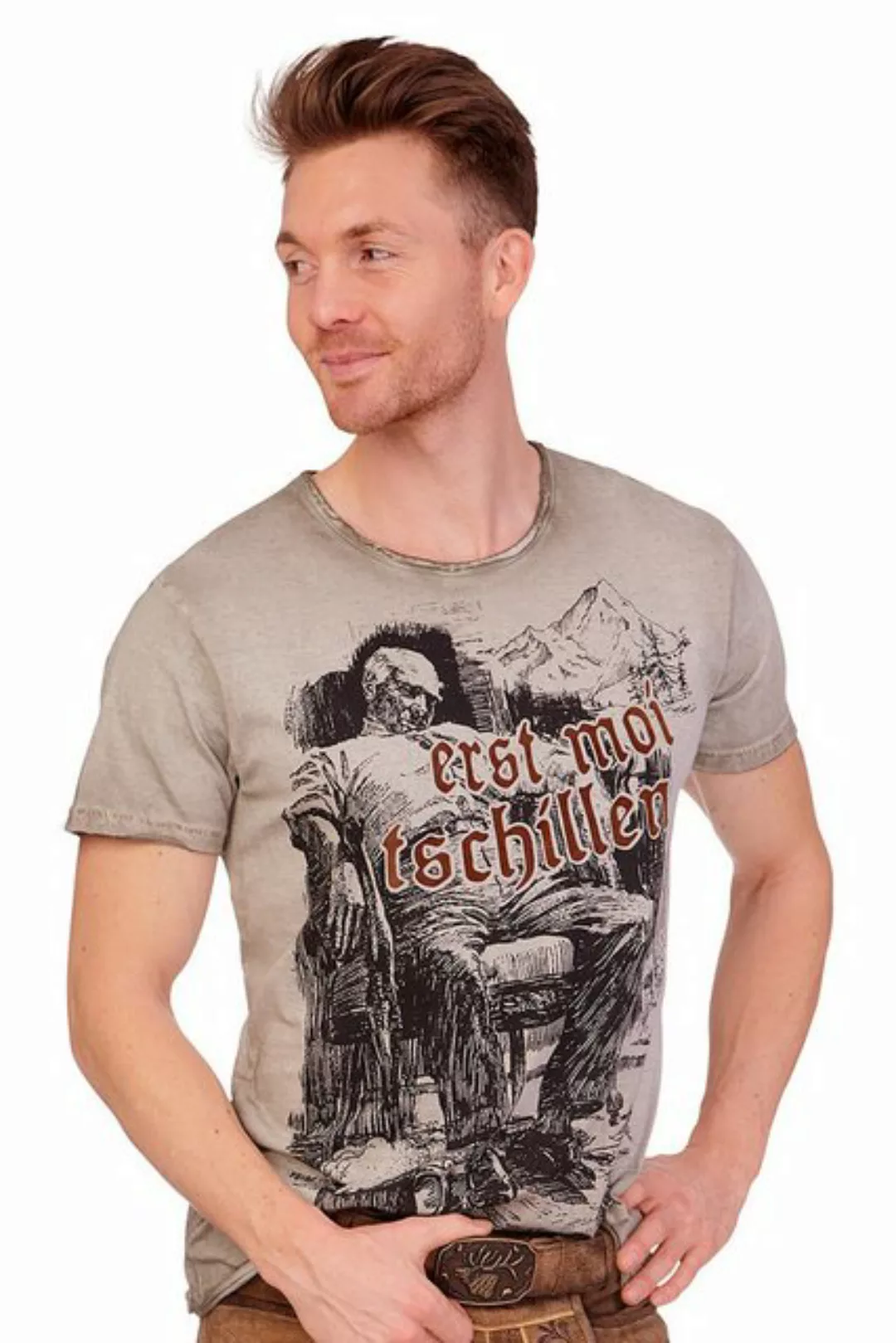 Hangowear Trachtenshirt Trachtenshirt Herren - JAMES - beige günstig online kaufen