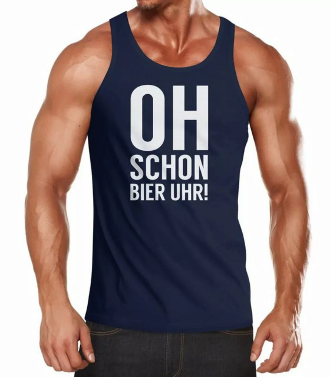 MoonWorks Tanktop Herren Tanktop Oh schon Bier Uhr mit Print günstig online kaufen