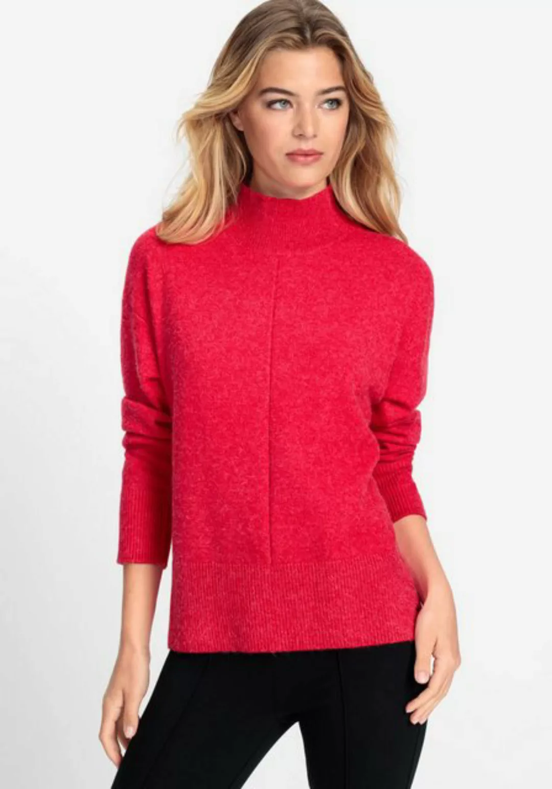 Olsen Stehkragenpullover Langarm-Pullover in weiter Passform mit verspielte günstig online kaufen