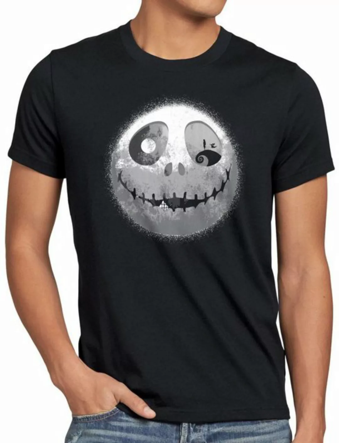 Print-Shirt Herren T-Shirt Nightmare Vollmond jack skellington schrei chris günstig online kaufen