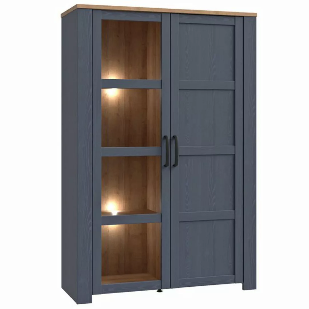 expendio Vitrine Bonar 3 Riviera Oak/ Navy Oak Nb., 107x161x42 cm günstig online kaufen