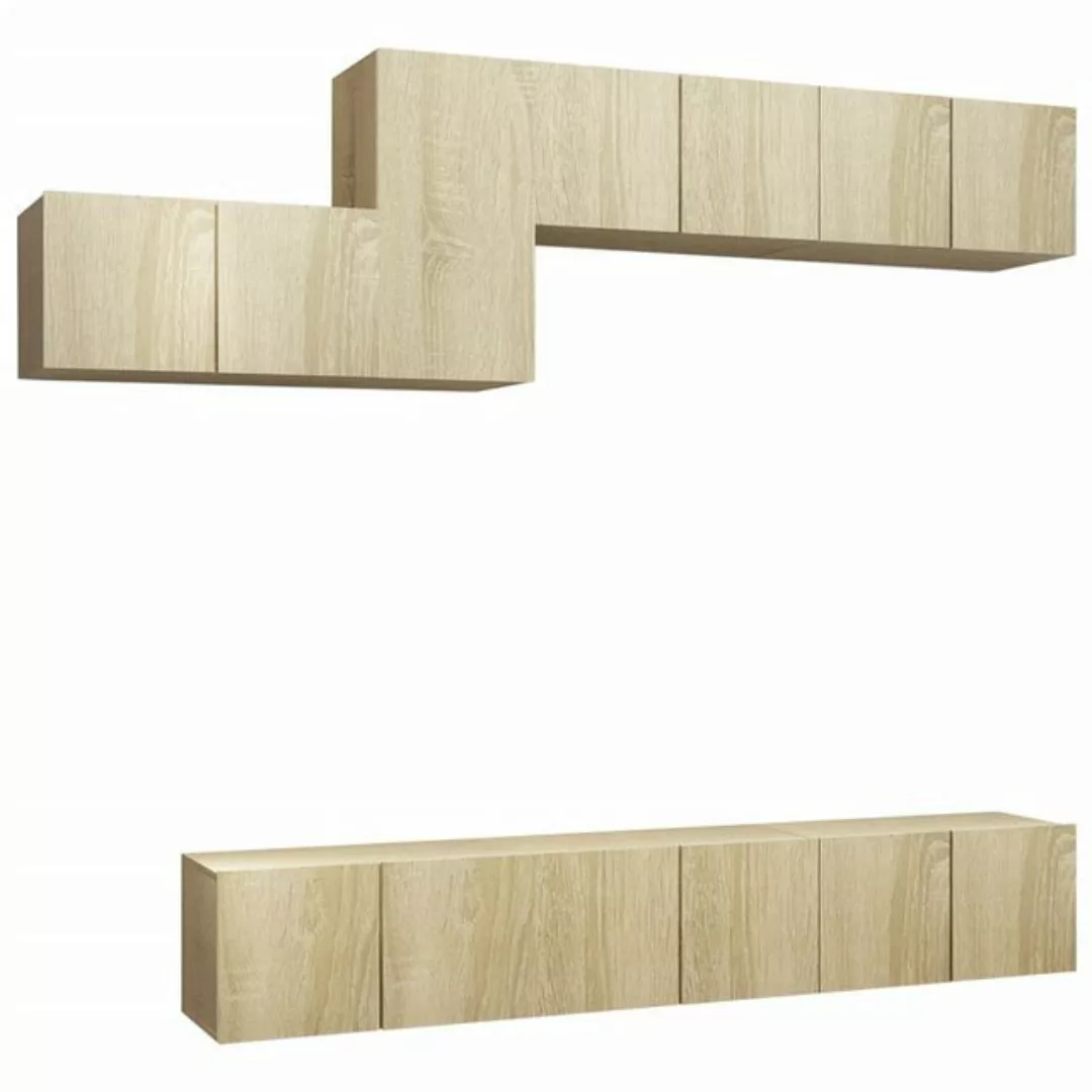 vidaXL TV-Schrank 7-tlg TV-Schrank-Set Sonoma Eiche Spanplatte günstig online kaufen