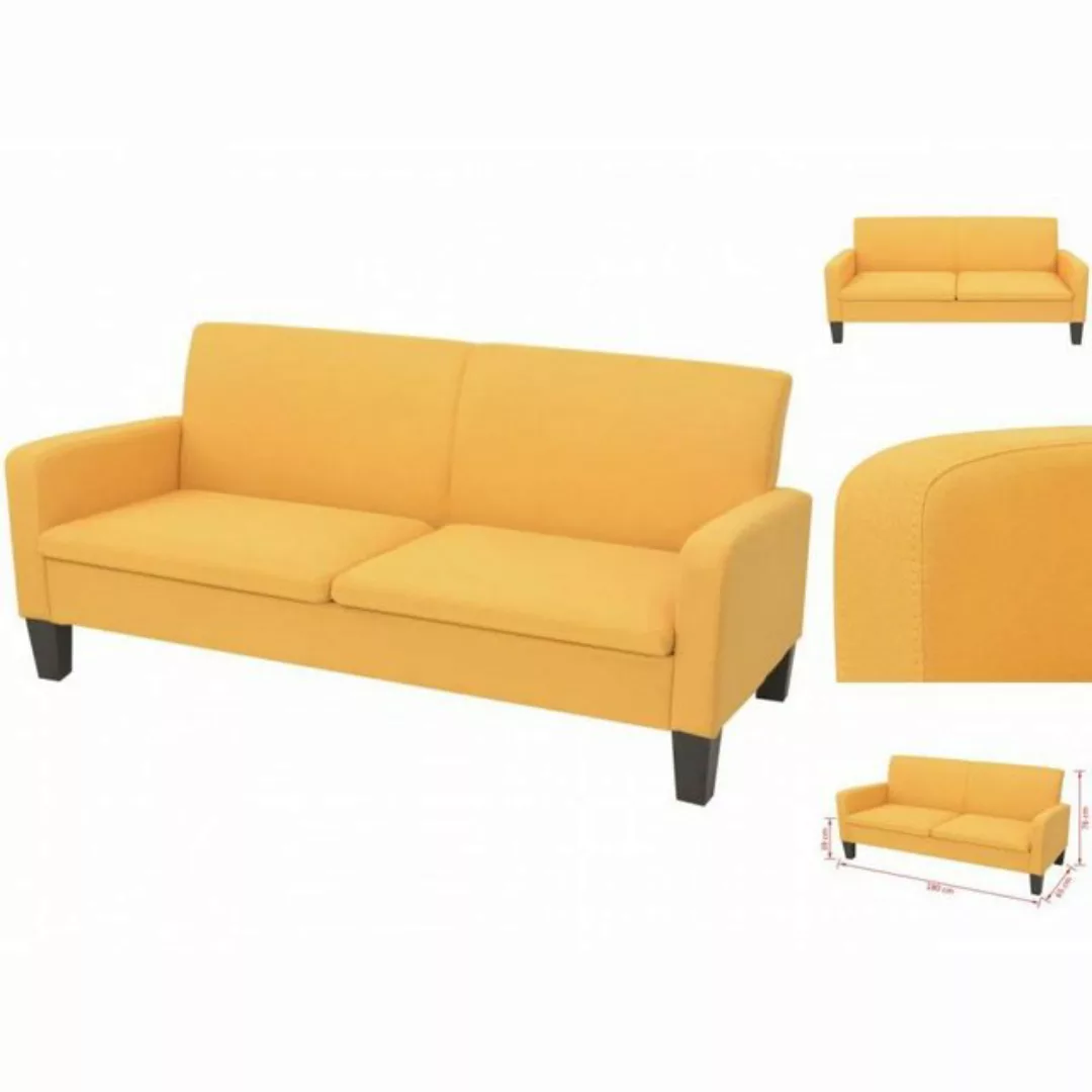 vidaXL Sofa 3-Sitzersofa 180 x 65 x76 cm Gelb günstig online kaufen