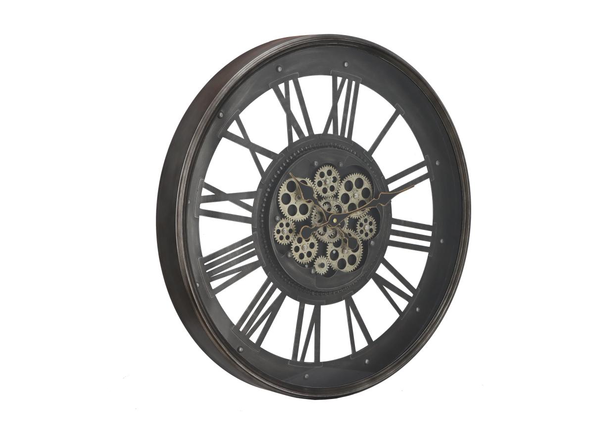 Wanduhr - Industrial Style - Metall & Glas - 60 cm - Anthrazit - ASTORIA günstig online kaufen