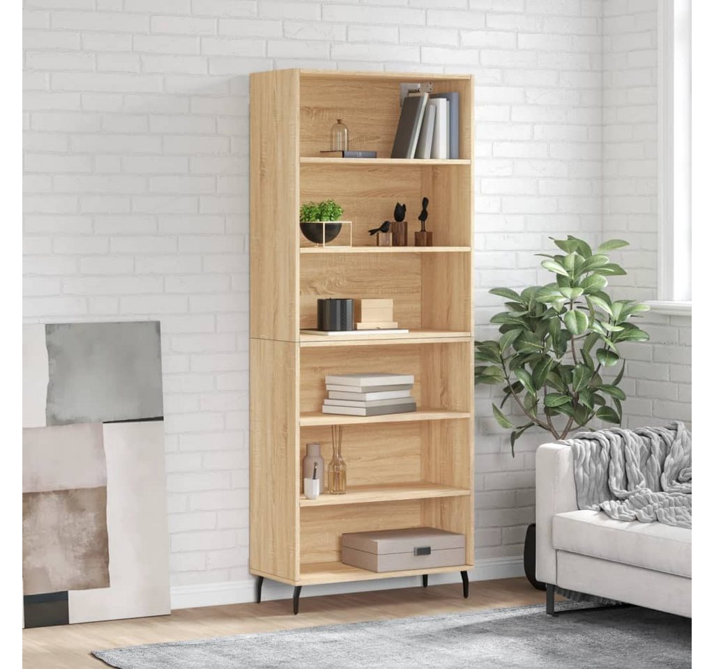 vidaXL Bücherregal Highboard Sonoma Eiche 69,5x32,5x180 cm Spanplatte günstig online kaufen