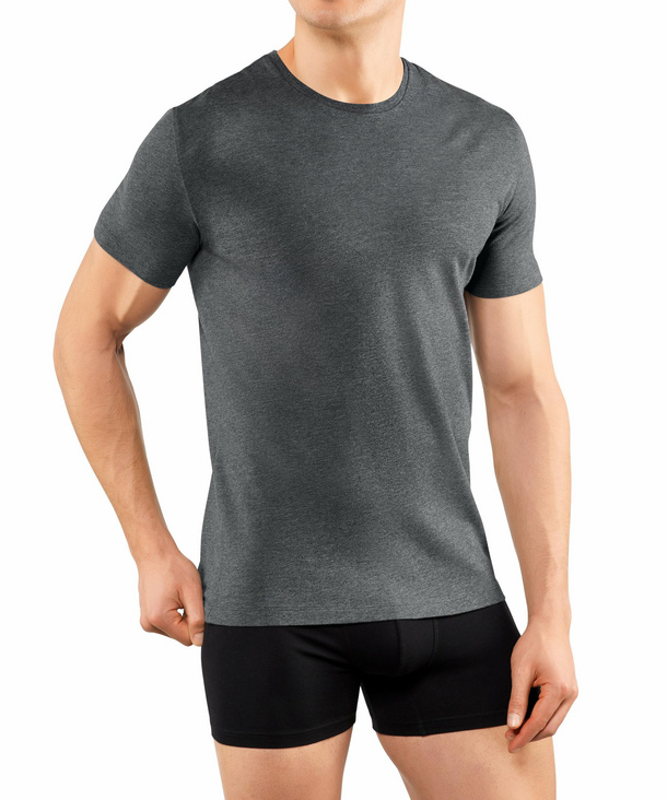 FALKE 2-Pack Herren Kurzarmshirt Daily Comfort, XXL, Grau, Uni, Baumwolle, günstig online kaufen