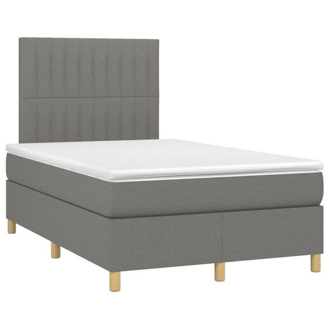 vidaXL Bett Boxspringbett mit Matratze Dunkelgrau 120x190 cm Stoff günstig online kaufen