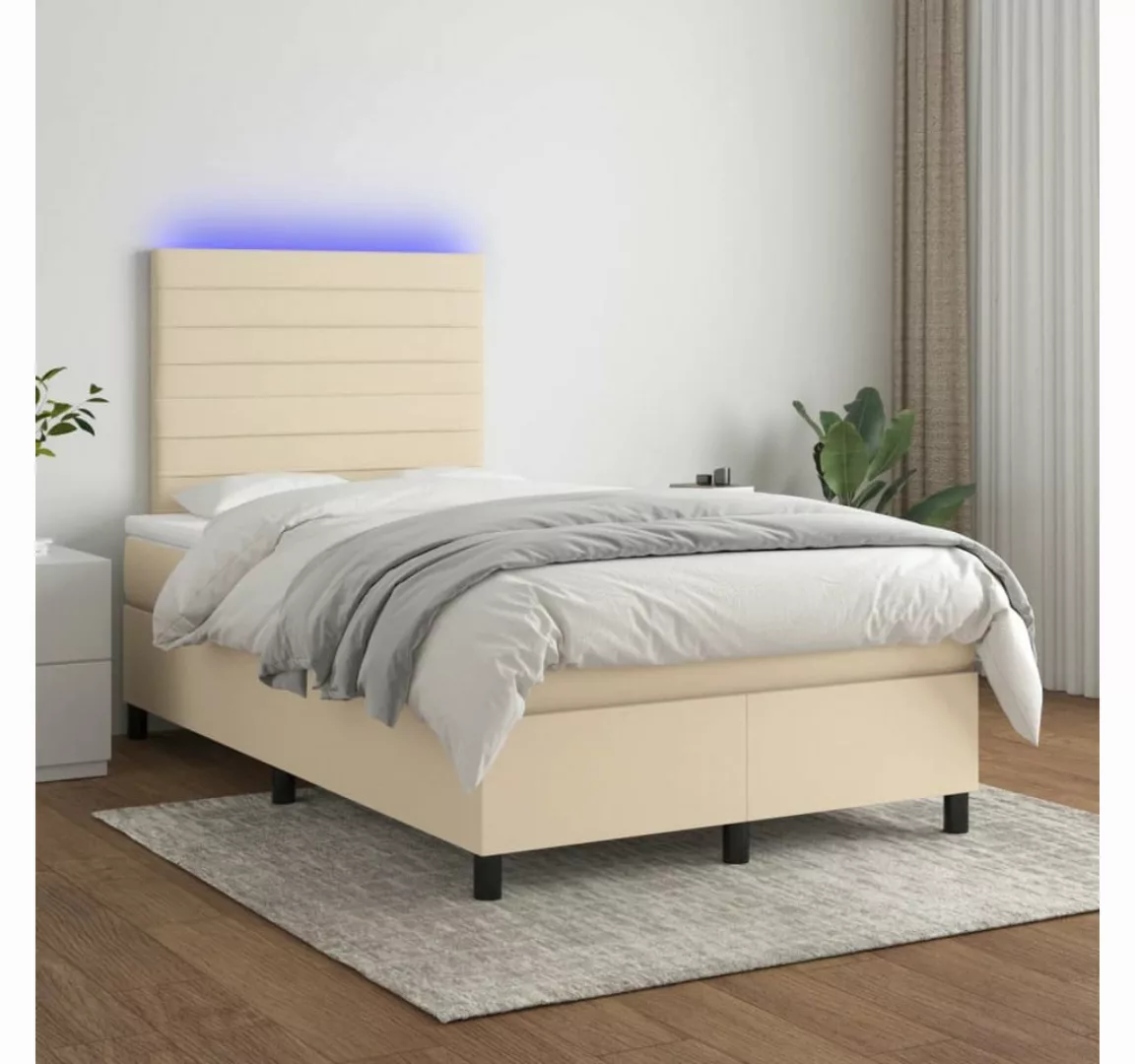 vidaXL Boxspringbett Bett Boxspringbett mit Matratze & LED Stoff (120 x 200 günstig online kaufen