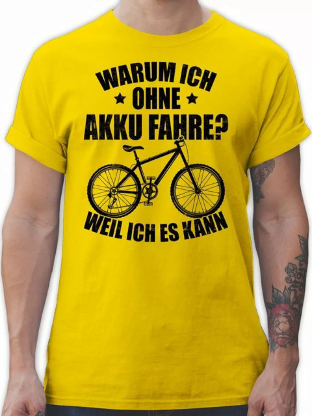 Shirtracer T-Shirt Warum ich ohne Akku fahre - weil ich es kann - schwarz F günstig online kaufen