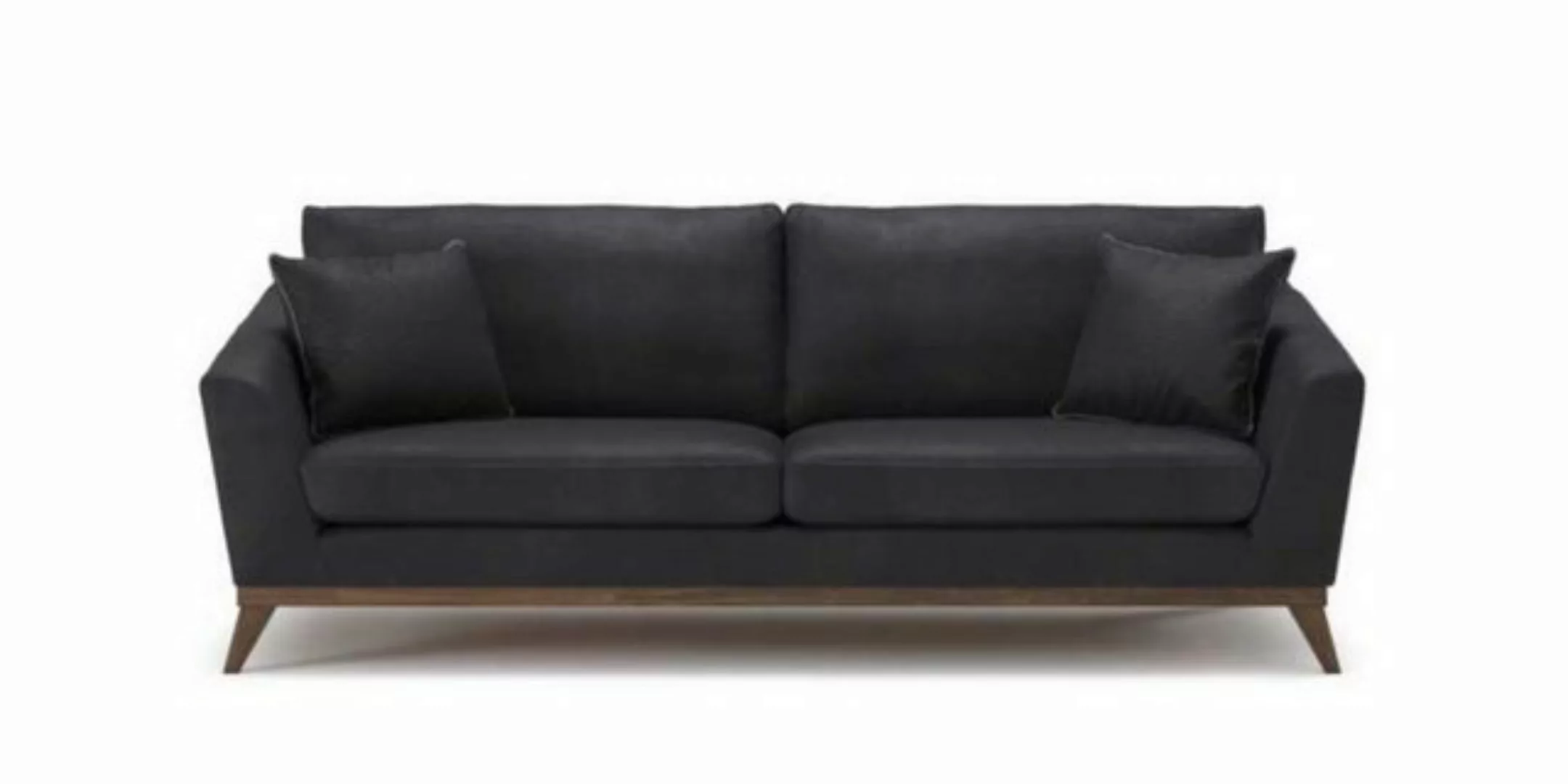 Xlmoebel 3-Sitzer Grau gefärbtes Dreisitzer-Sofa mit Holzrahmen für moderne günstig online kaufen