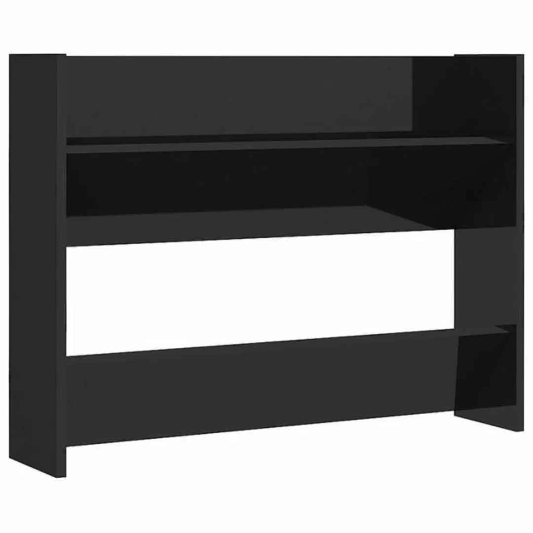 vidaXL Schuhschrank Wand-Schuhschrank Hochglanz-Schwarz 80x18x60 cm Spanpla günstig online kaufen