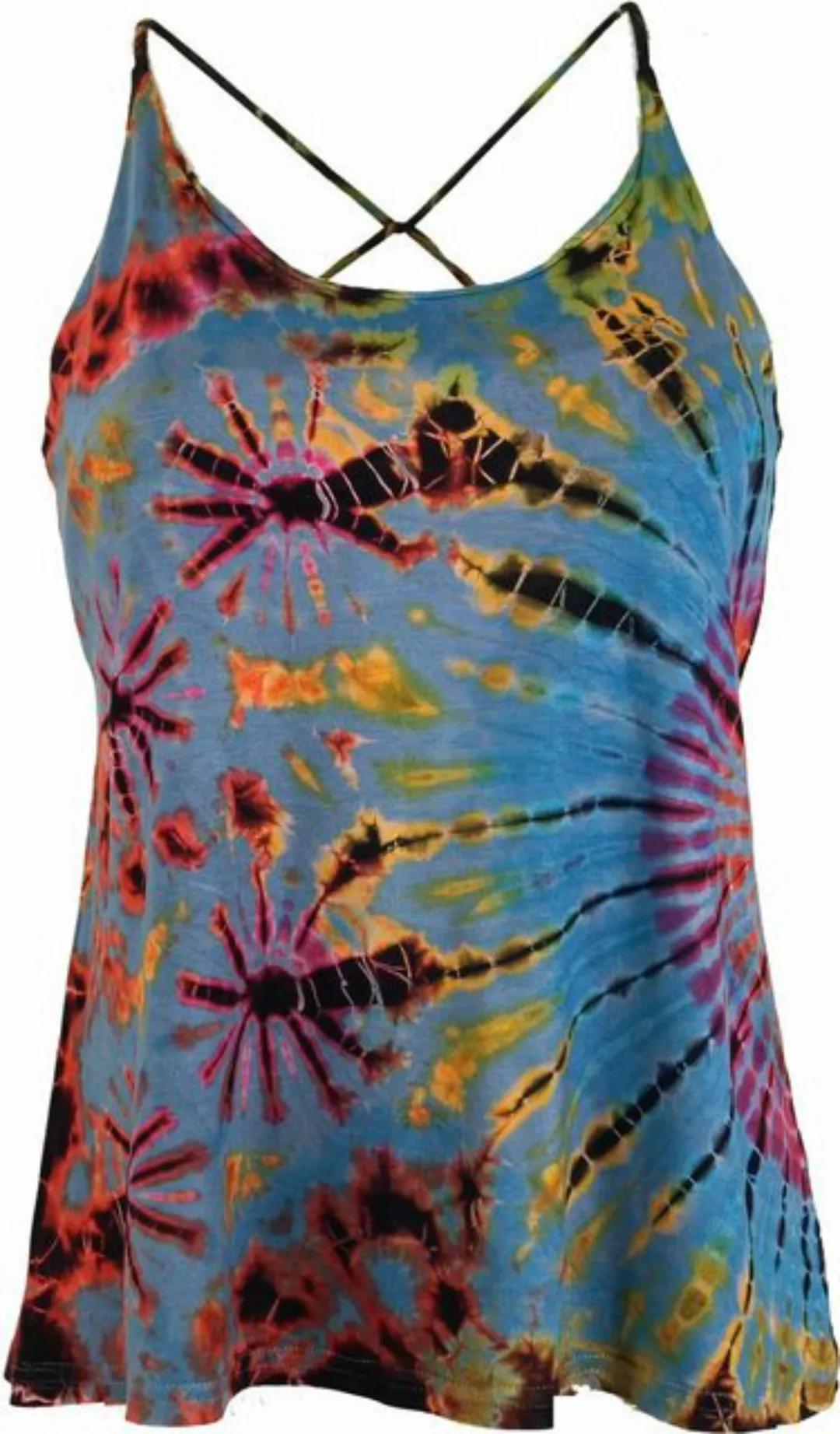 Guru-Shop T-Shirt Batik Hippie Top - hellblau Ethno Style, Hippie, alternat günstig online kaufen