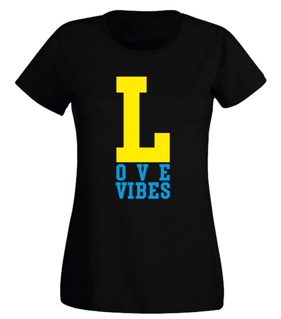 G-graphics T-Shirt Damen T-Shirt - Love Vibes Slim-fit, mit trendigem Front günstig online kaufen