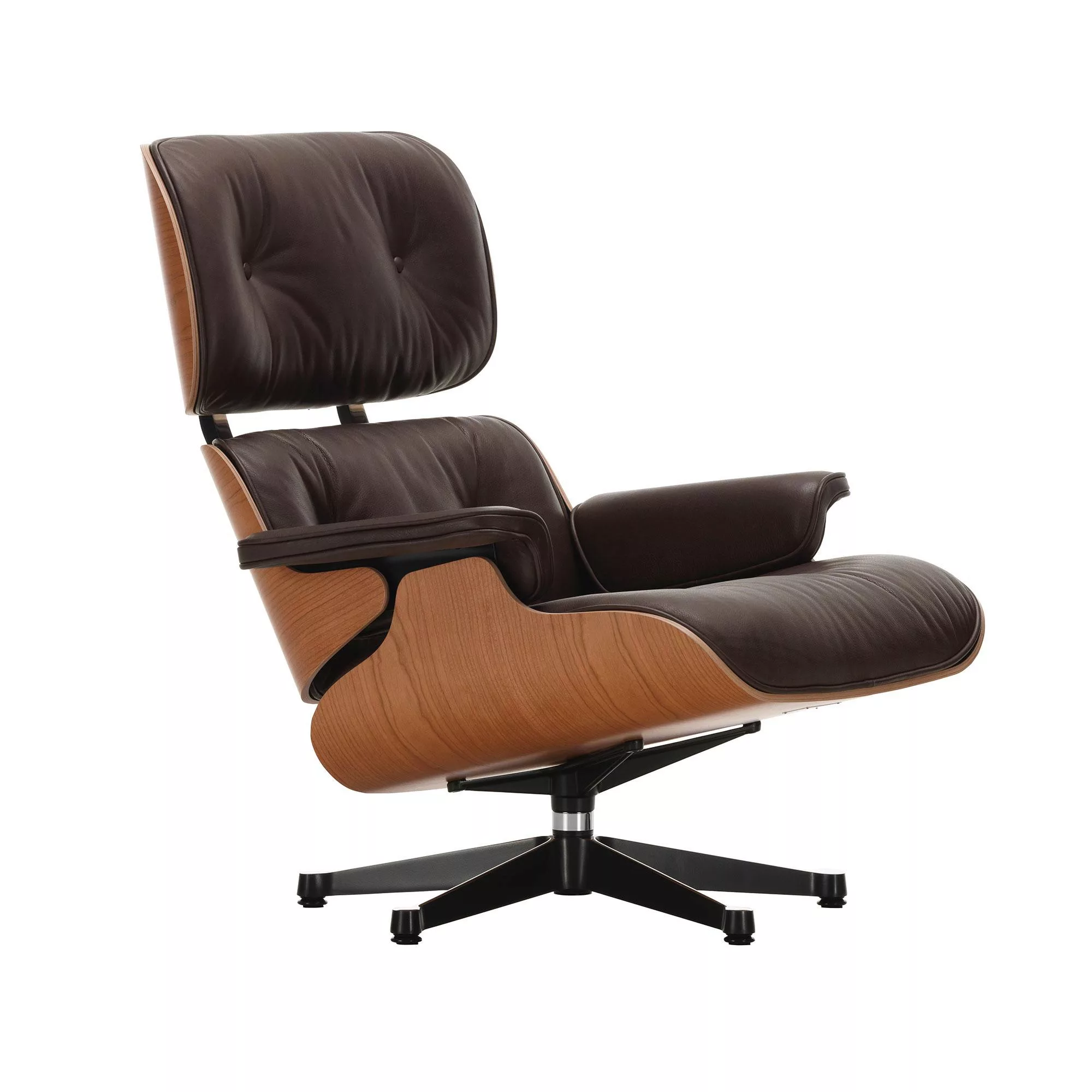 Vitra - Eames Lounge Chair Drehsessel Leder - chocolate/Bezug Leder Natural günstig online kaufen