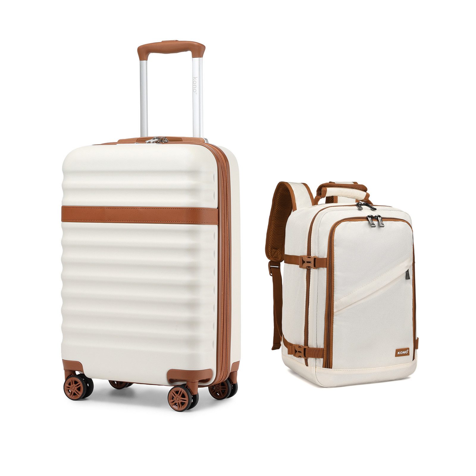 KONO Kofferset, Hartschalenkoffer (55/65/75 cm)+20L Kabinenrucksack günstig online kaufen
