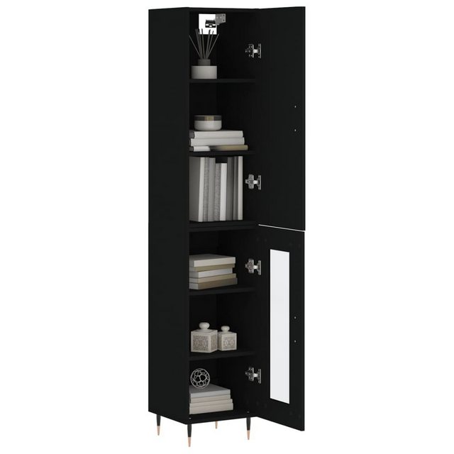 vidaXL Vitrine Vitrine Regal Schrank Highboard Schwarz 34,5x34x180 cm Spanp günstig online kaufen