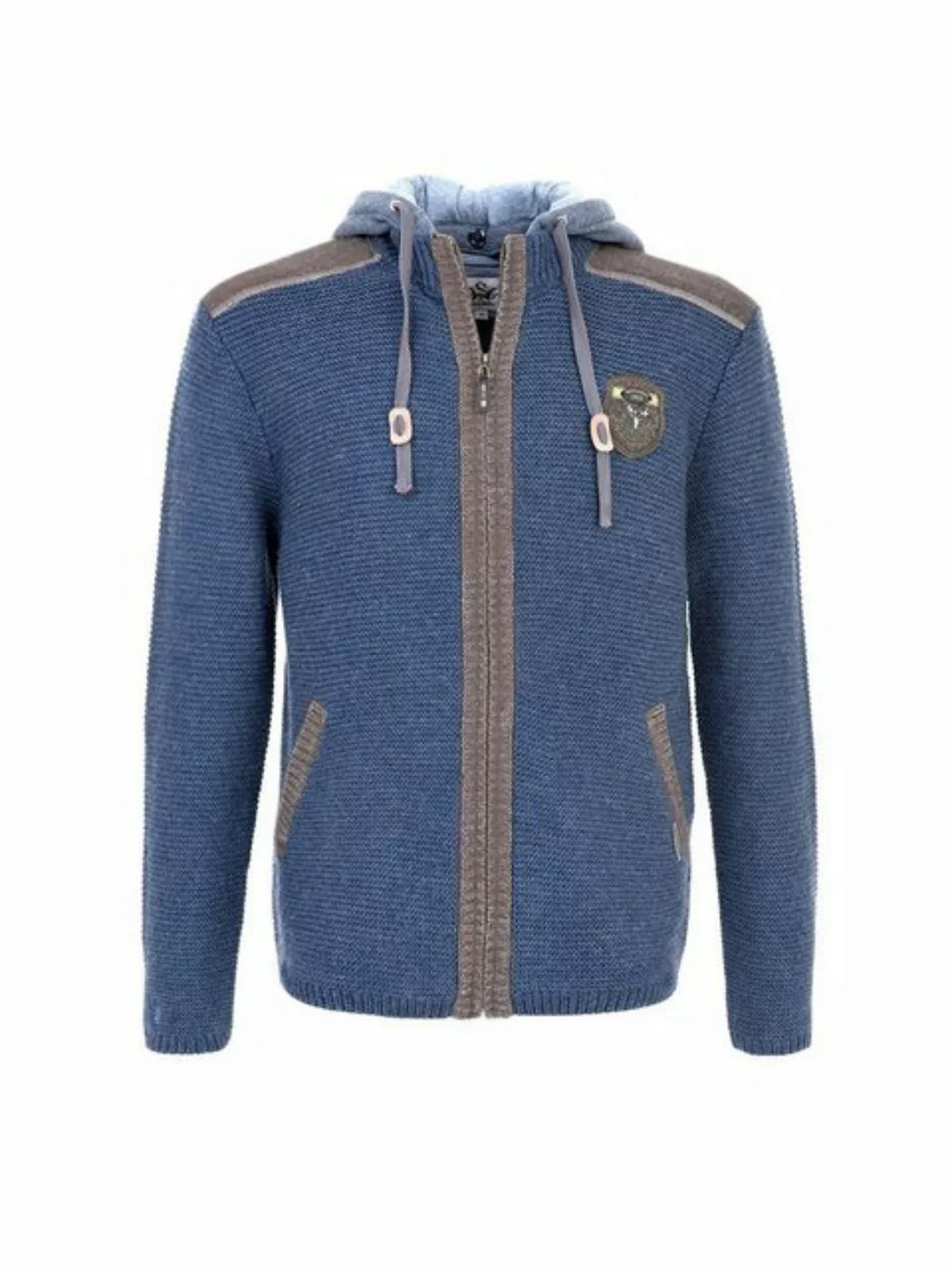 Spieth & Wensky Trachtenstrickjacke Strickjacke Herren - DAKAR - jeansblau, günstig online kaufen