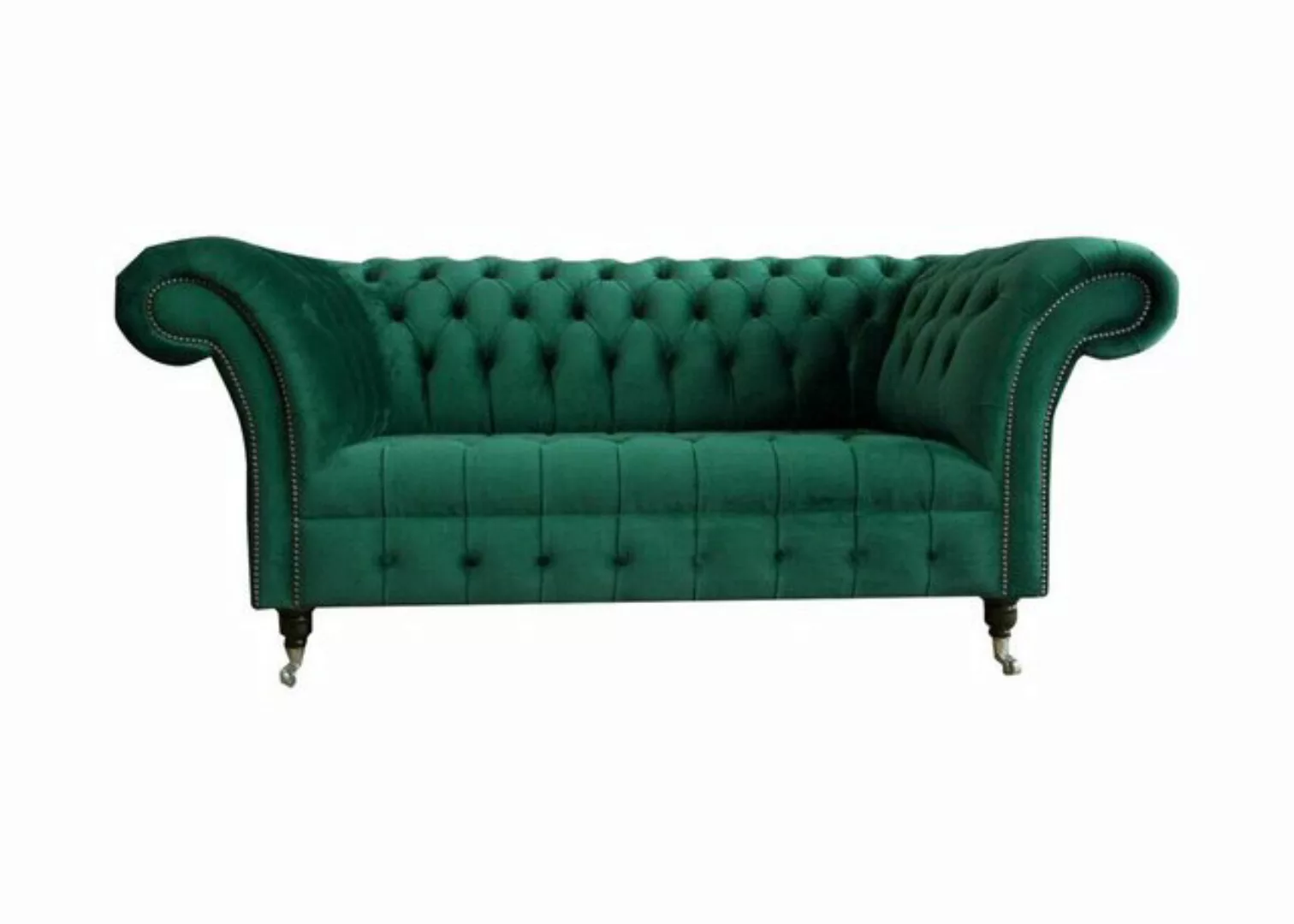 Xlmoebel Chesterfield-Sofa Chesterfield Grüne 2-Sitzer Couch Polster Sofas günstig online kaufen