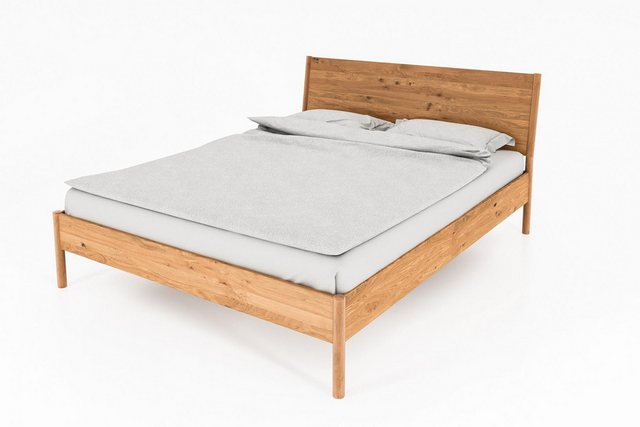 Natur24 Bett Bett Zola 1 Wildeiche massiv 200x210 mit Holzkopfteil und Holz günstig online kaufen