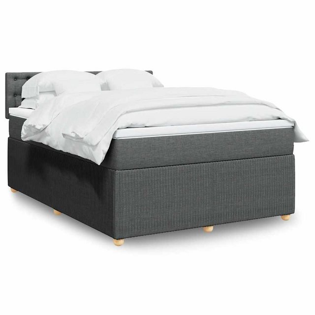 vidaXL Boxspringbett Boxspringbett mit Matratze Dunkelgrau 160x200 cm Stoff günstig online kaufen