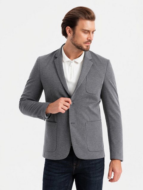 OMBRE Jerseysakko Eleganter strukturierter Herren-Strickblazer in Passform günstig online kaufen