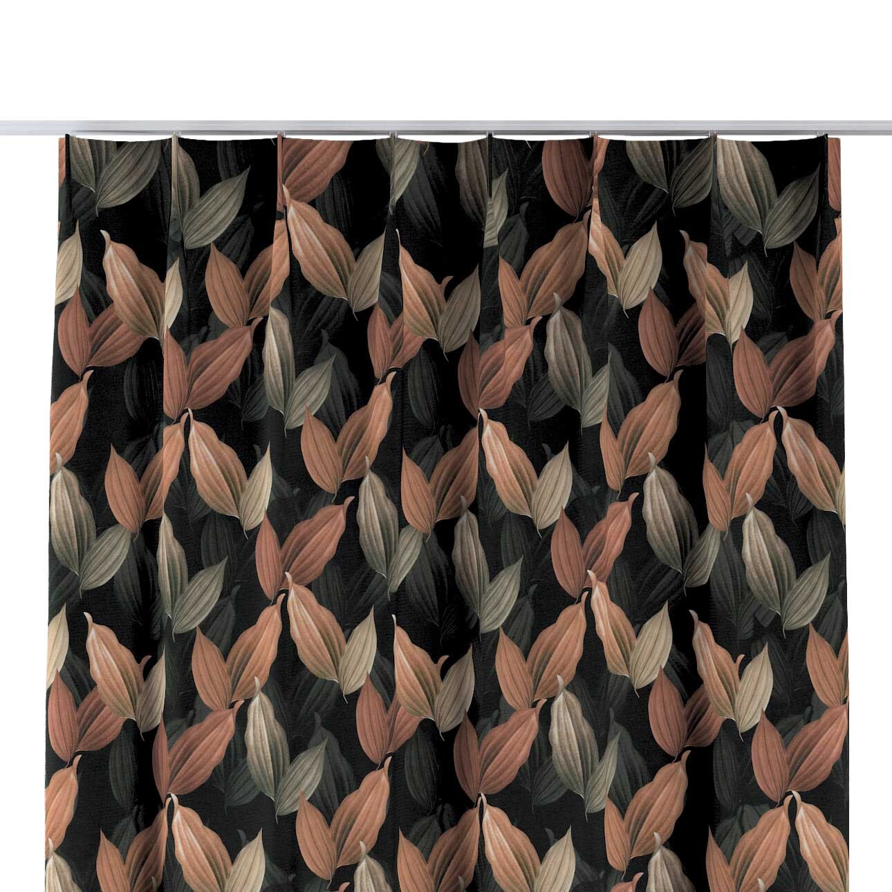 Vorhang mit flämischen 1-er Falten, schwarz- braun, Abigail (143-21) günstig online kaufen