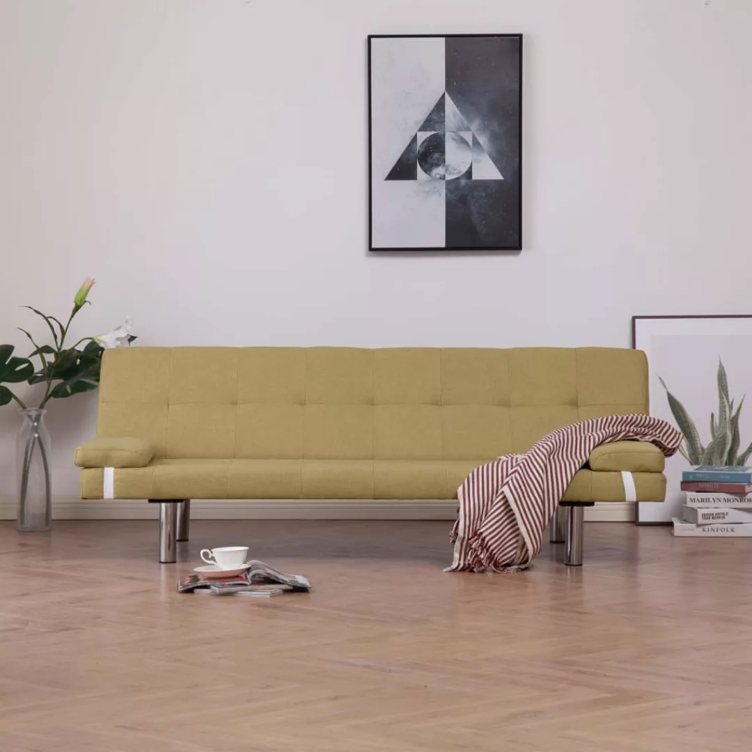 Schlafsofa Mit Zwei Kissen Grün Polyester günstig online kaufen