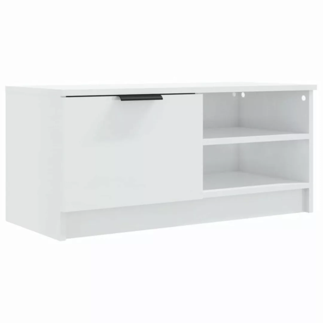 vidaXL TV-Schrank TV-Schrank Hochglanz-Weiß 80x35x36,5 cm Holzwerkstoff Low günstig online kaufen