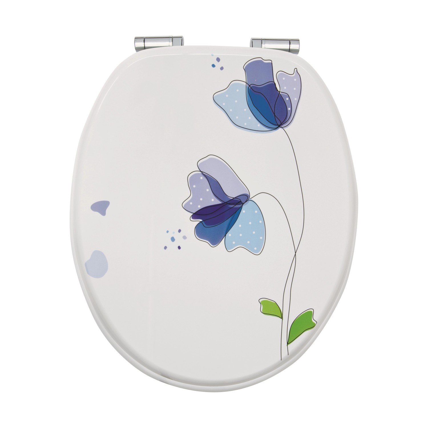Sanitop-Wingenroth WC-Sitz Dekor Flora Blau günstig online kaufen