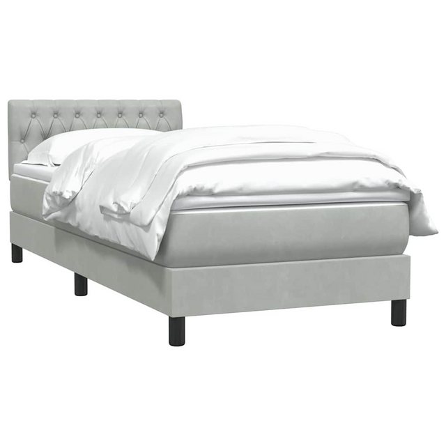 vidaXL Bett Boxspringbett mit Matratze Hellgrau 90x210 cm Samt günstig online kaufen