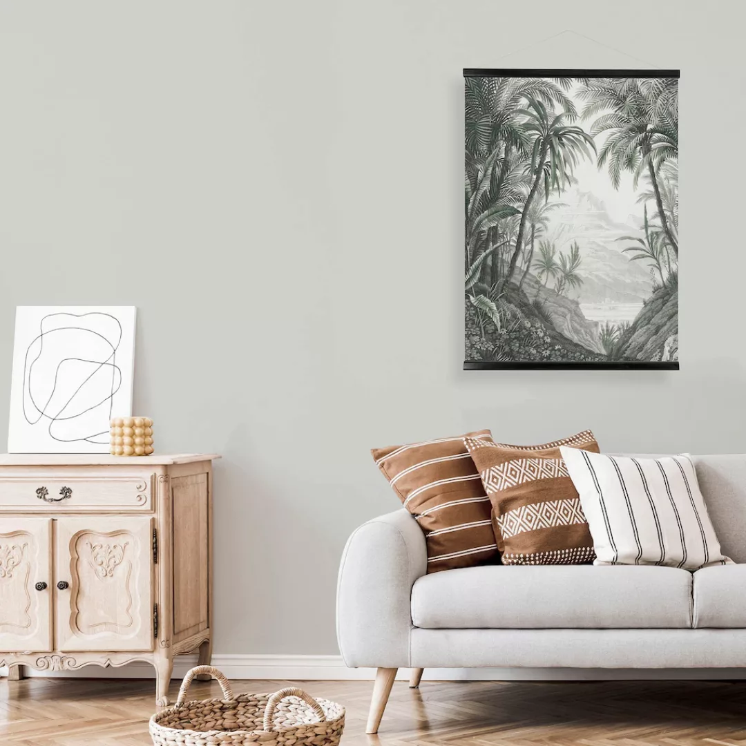 Art for the home Leinwandbild "Jungle Landschaft Schwarz/Weiss", (1 St.), L günstig online kaufen