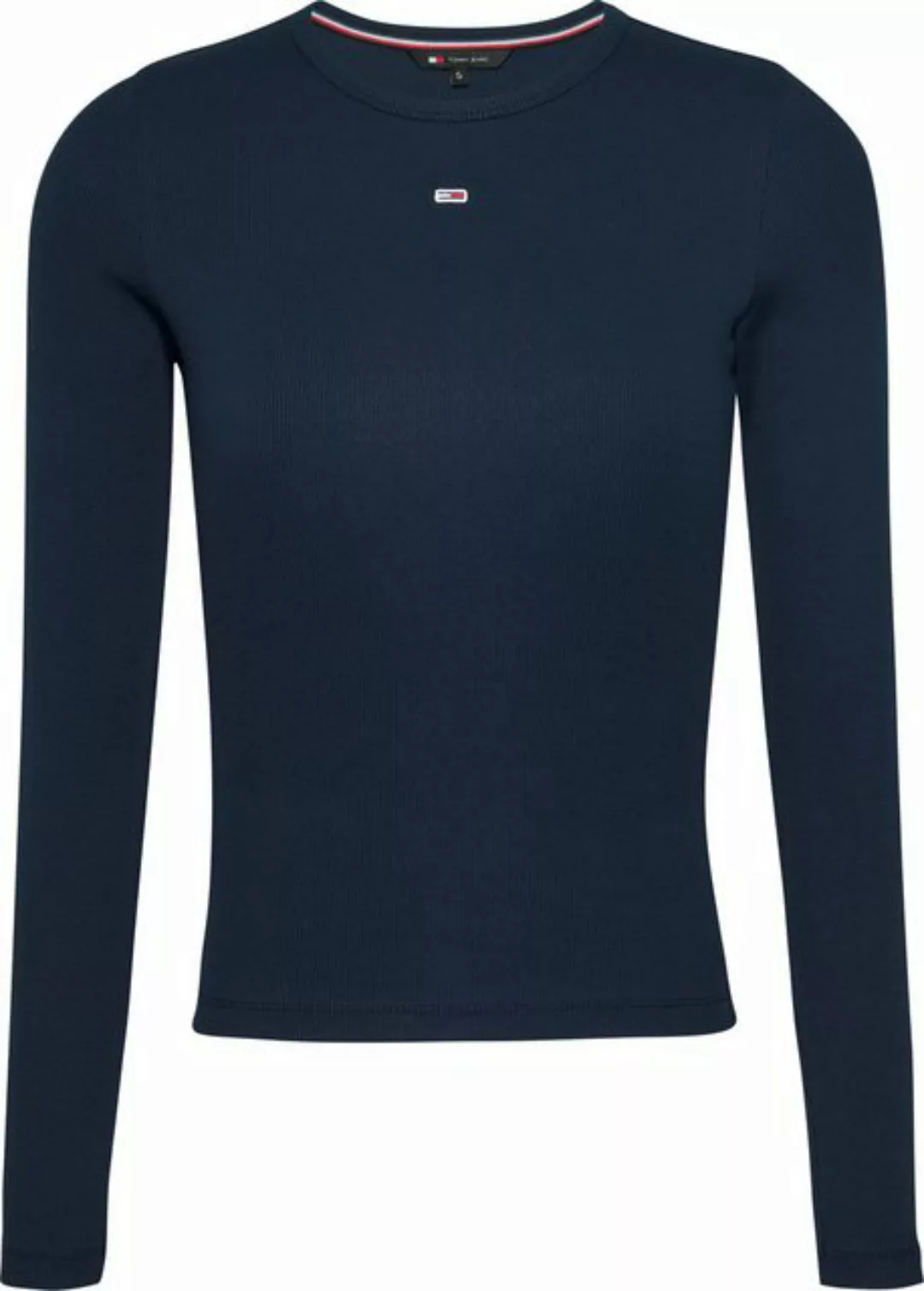 Tommy Jeans Langarmshirt Slim Essential Rib Longsleeve Rippshirt in Rippopt günstig online kaufen