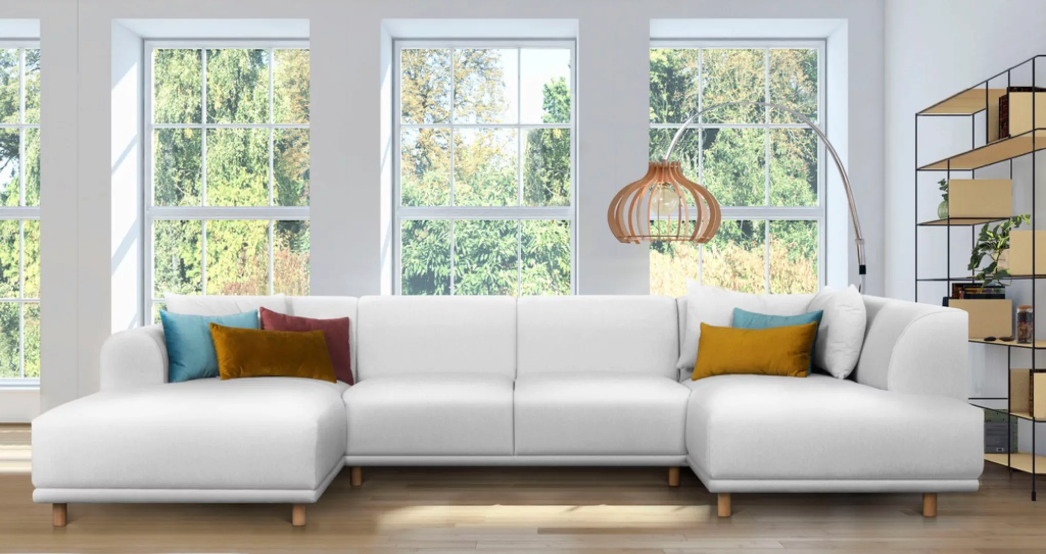 andas Wohnlandschaft »Maroon U-Form«, in skandinavischem Design, mit losen günstig online kaufen