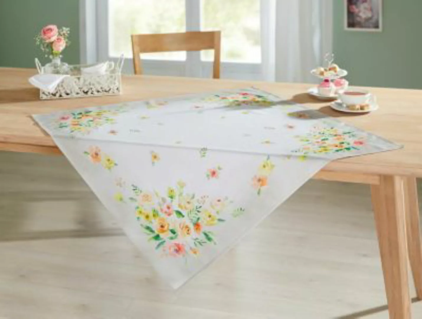 HOME Living Tischdecke SPAR-SET 2x Fleurs Tischdecken beige günstig online kaufen