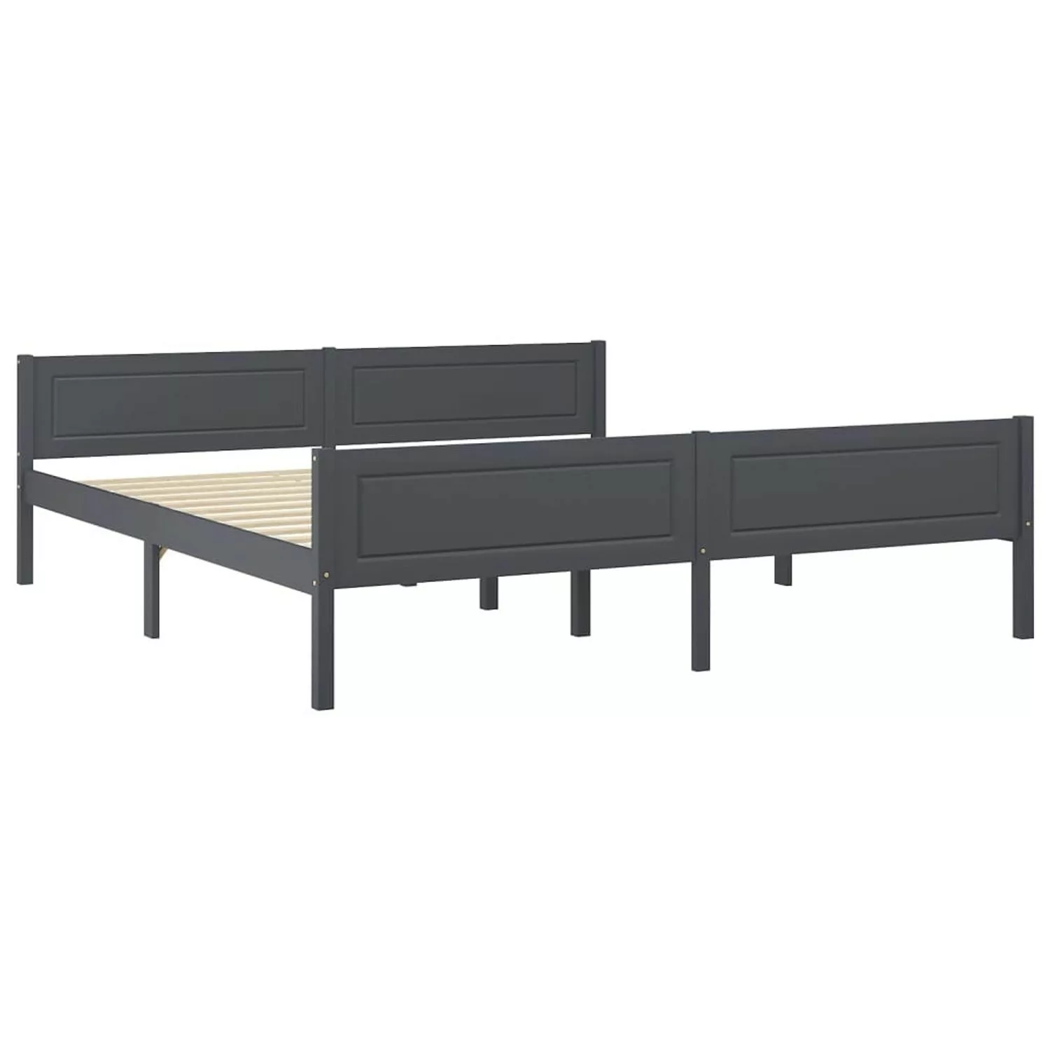 Massivholzbett Kiefer Grau 180x200 Cm günstig online kaufen
