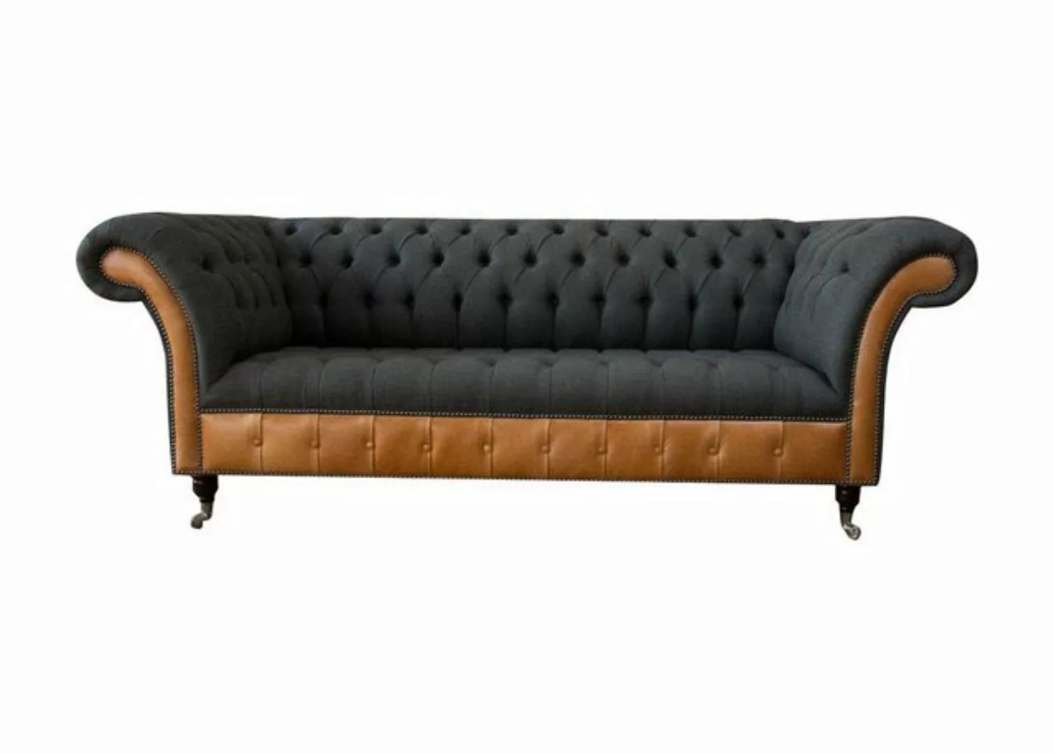 Xlmoebel Chesterfield-Sofa Chesterfield Stoff Couch 3-Sitzer Wohnlandschaft günstig online kaufen