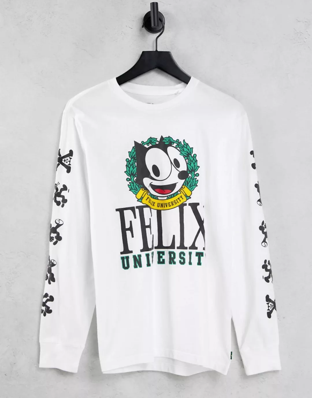 Levi's x Felix the Cat – Capsule – Langärmliges Shirt in Weiß mit großem Lo günstig online kaufen