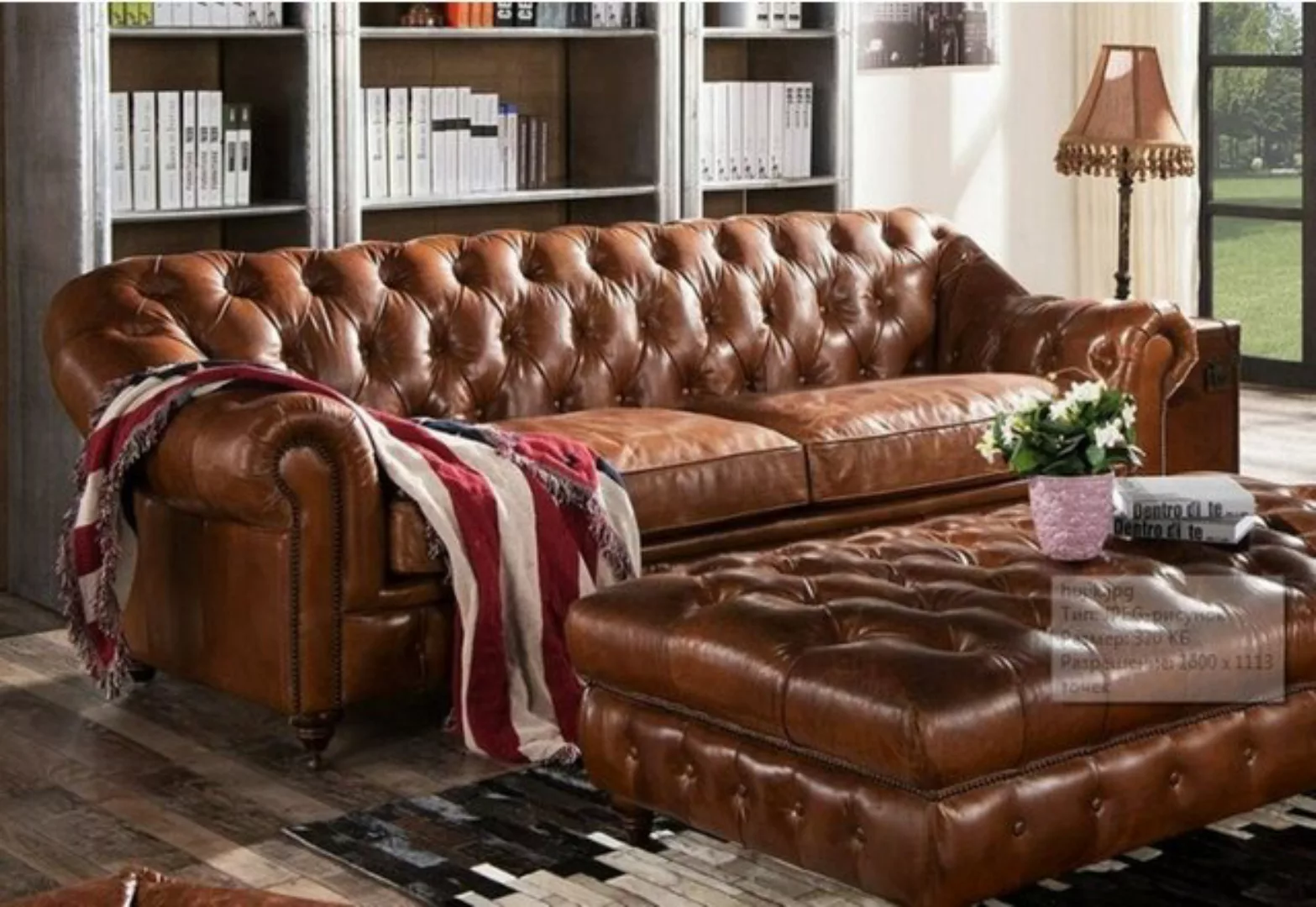 JVmoebel Sofa, Design Chesterfield Dreisitzer 3 Sitzer Leder Couch Polster günstig online kaufen