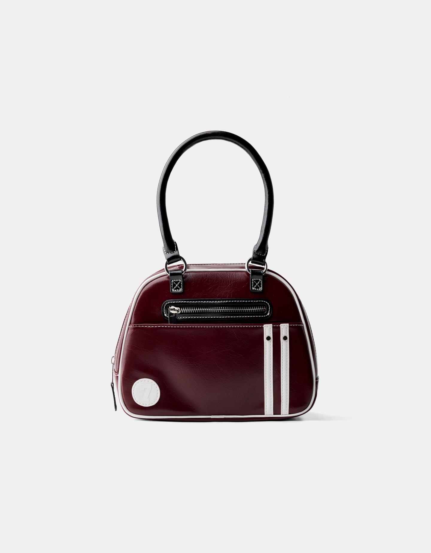 Bershka Sportliche Retro-Bowlingtasche Damen Bordeaux günstig online kaufen