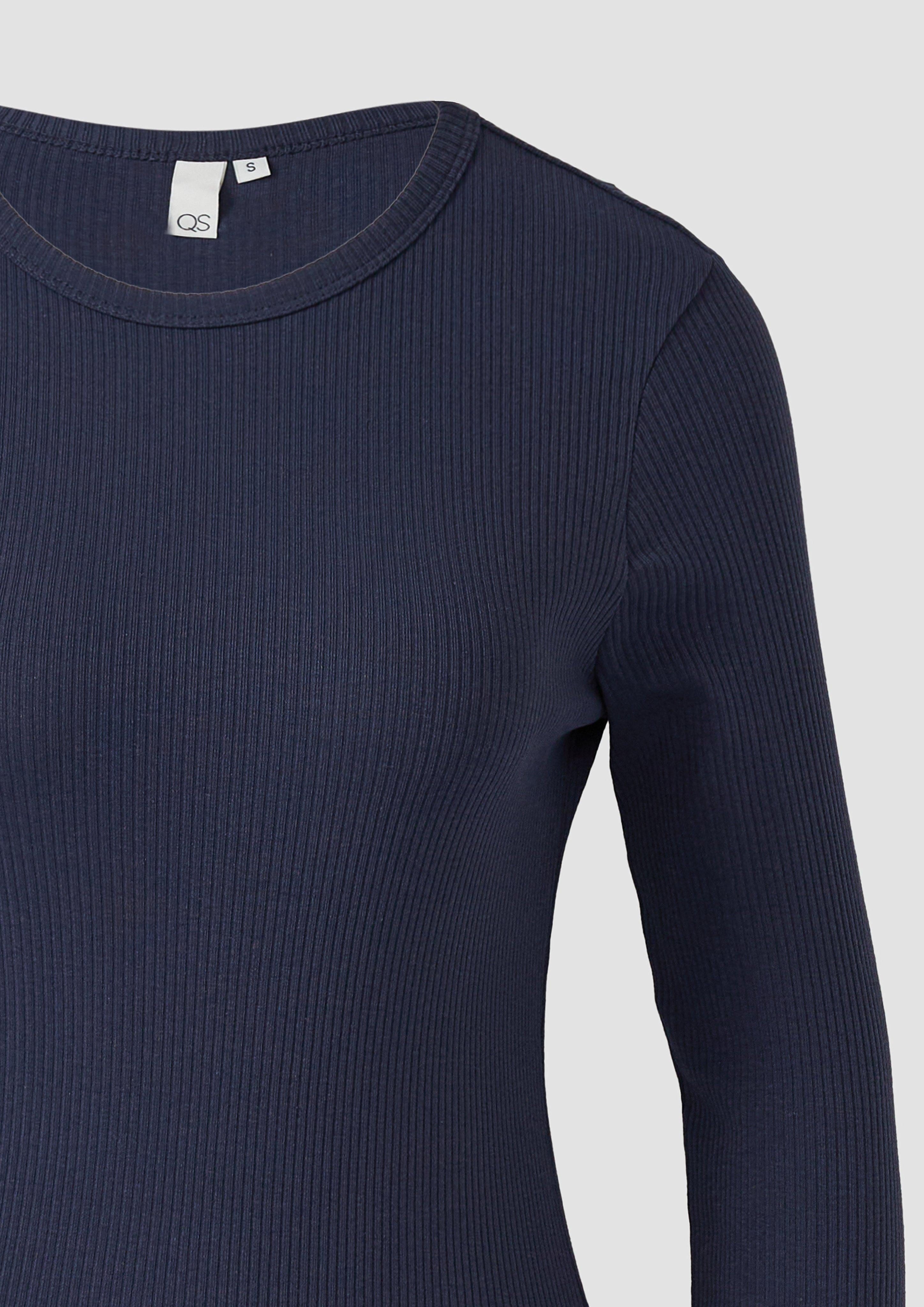 QS Langarmshirt Geripptes Longsleeve im Slim günstig online kaufen