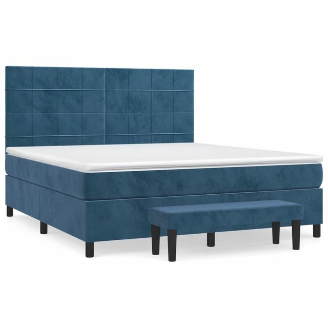 vidaXL Boxspringbett Boxspringbett mit Matratze Dunkelblau 160x200 cm Samt günstig online kaufen