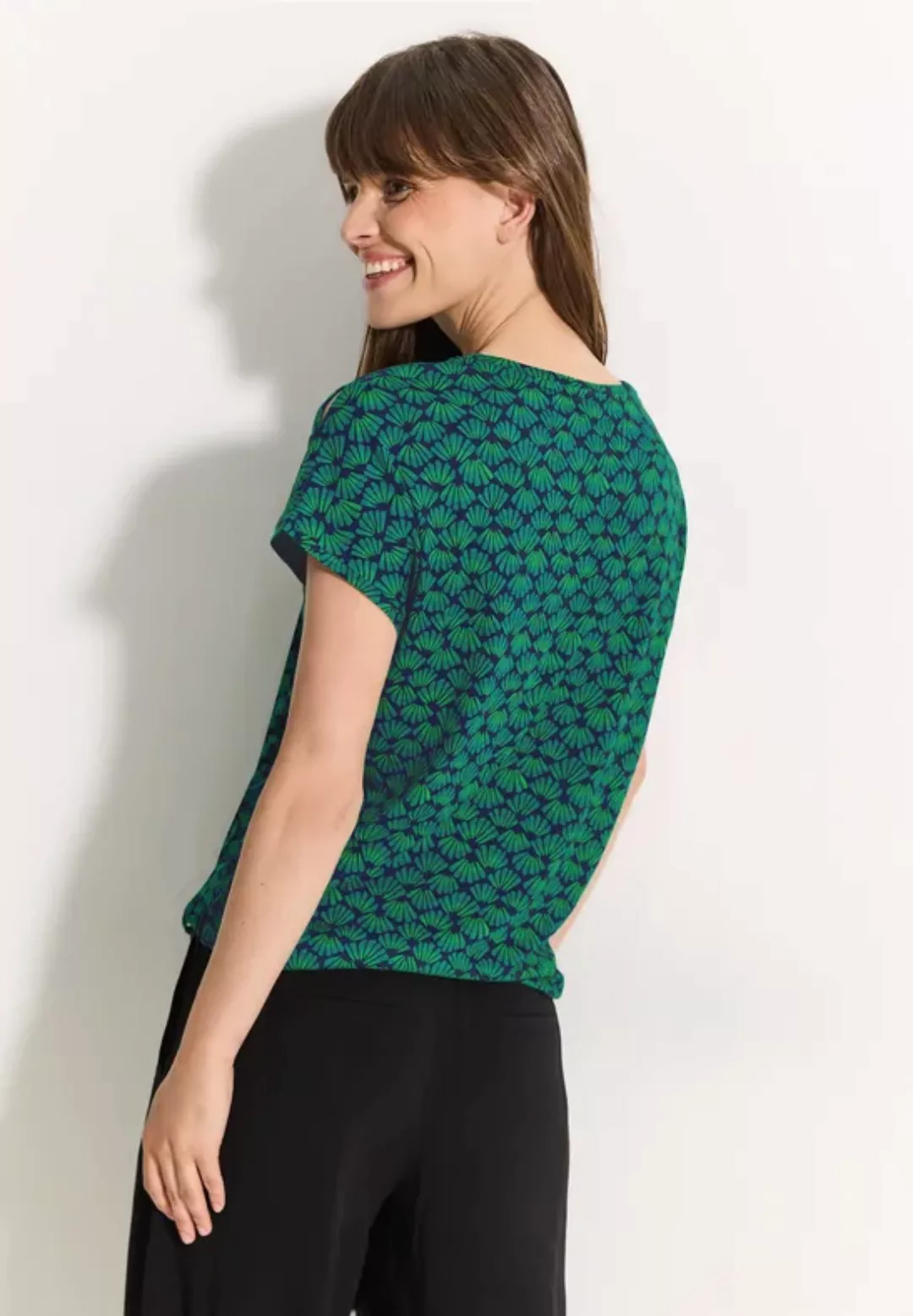 Cecil T-Shirt Cecil T-Shirt mit Print in Fresh Apple Green (1-tlg) Tunnelzu günstig online kaufen