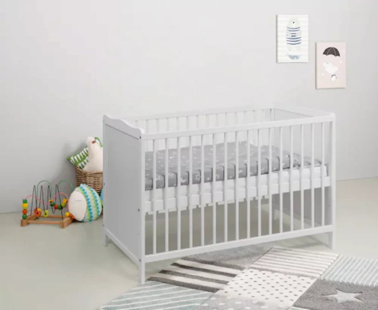 Lüttenhütt Babybett "Glenn", 3-fach höhenverstellbar, hochwertiges Kiefernh günstig online kaufen