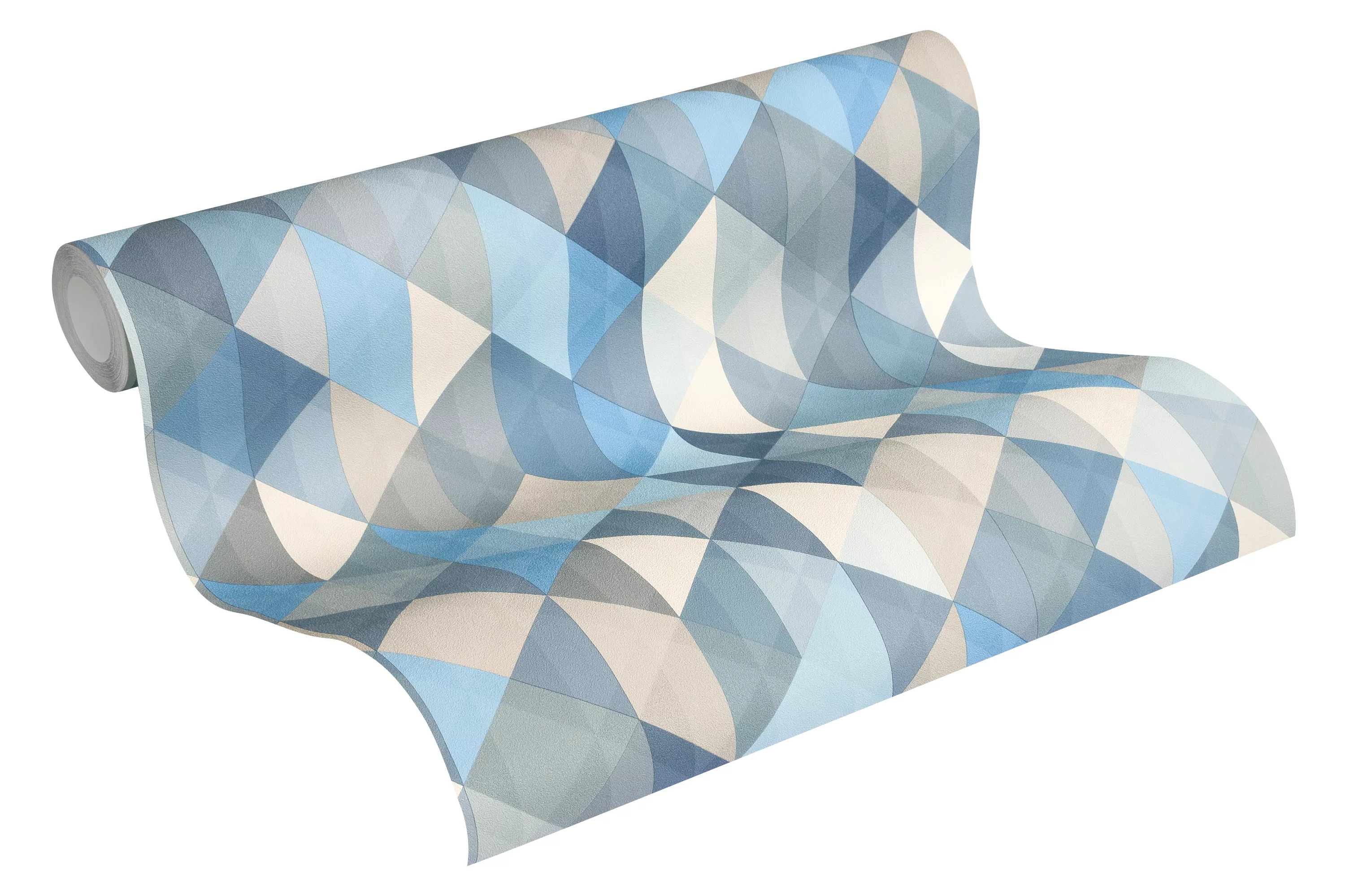 Bricoflor Blaue Tapete Nordisch Geometrische Wohnzimmer und Schlafzimmer Vl günstig online kaufen