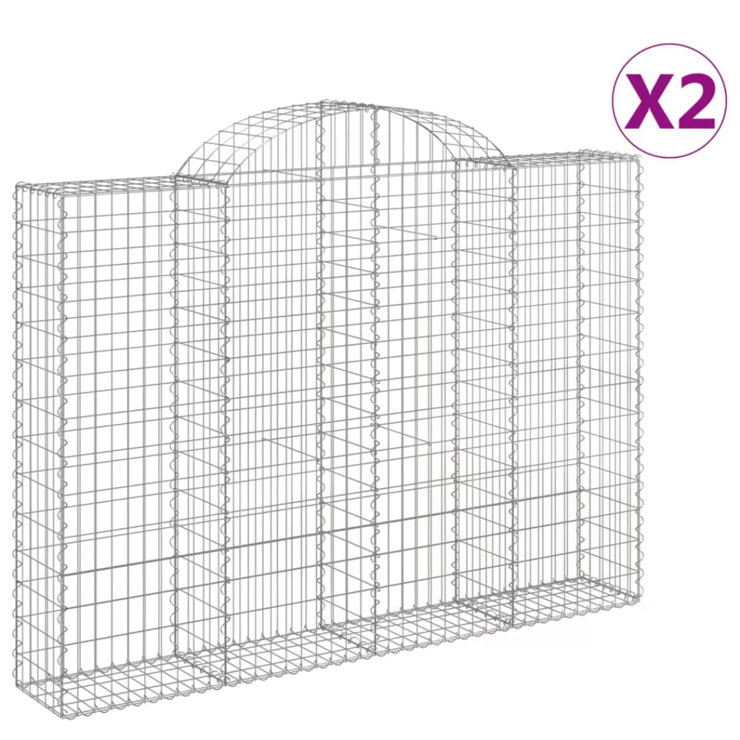 Vidaxl Gabionen Mit Hochbogen 2 Stk. 200x30x140/160cm Verzinktes Eisen günstig online kaufen