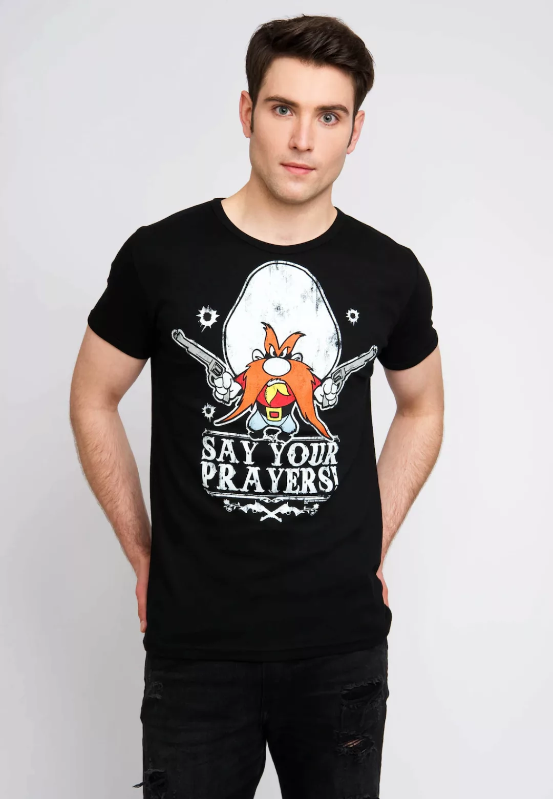 LOGOSHIRT T-Shirt "Looney Tunes - Yosemite - Prayer", mit coolem Retro-Prin günstig online kaufen