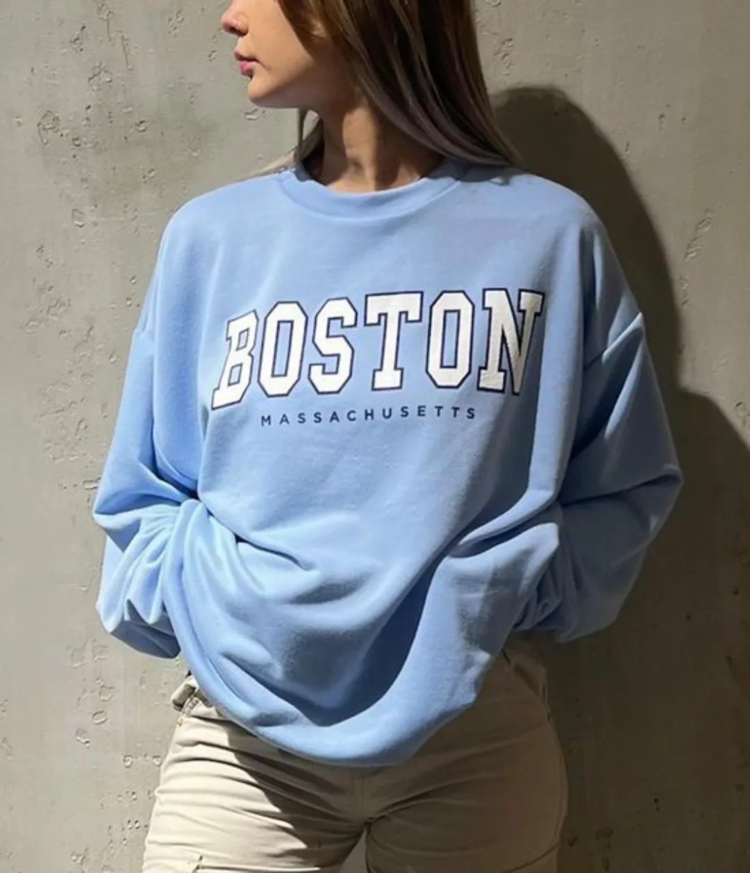 Worldclassca Sweatshirt Worldclassca Oversized Sweatshirt College BOSTON Sw günstig online kaufen
