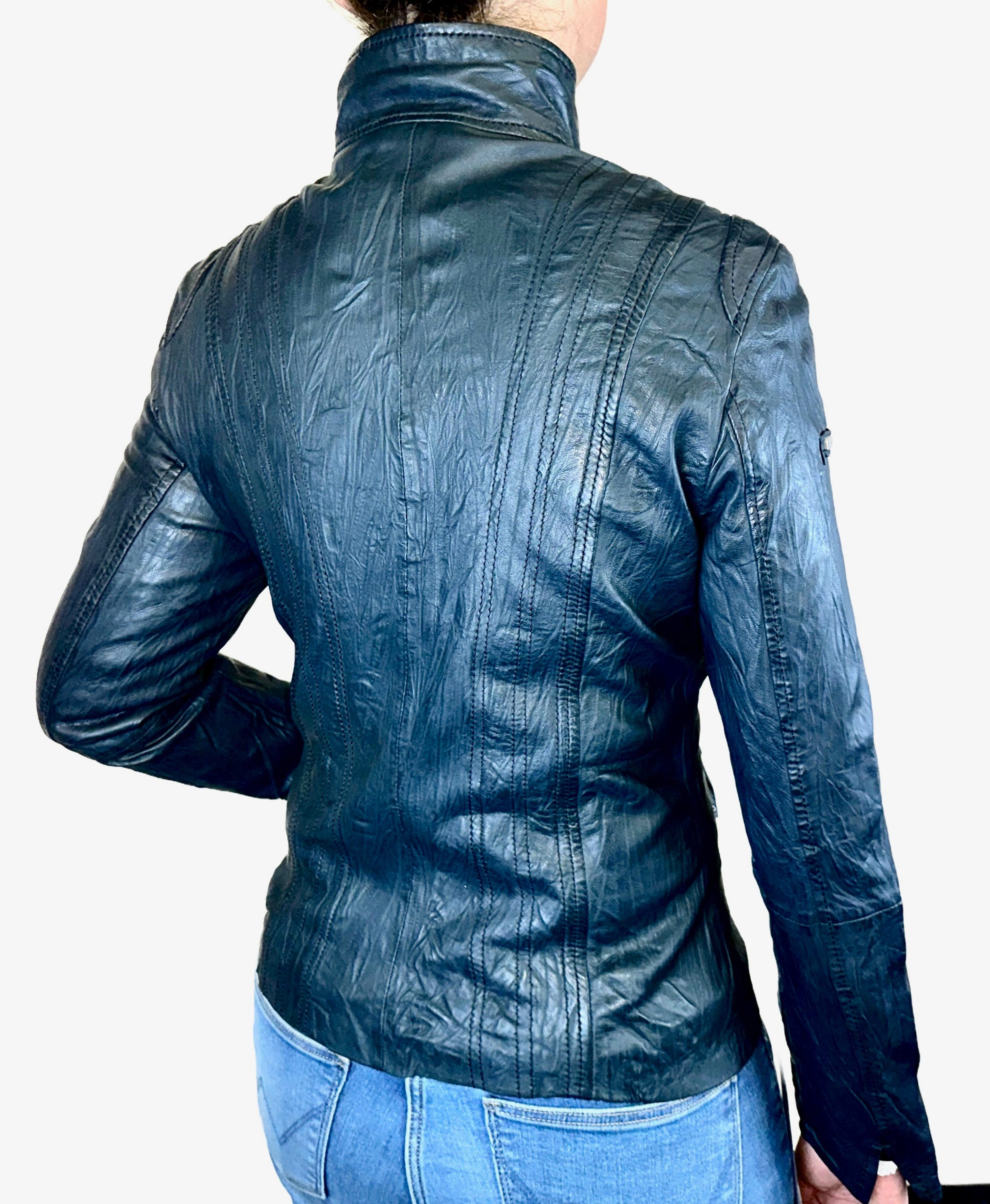 Cabrini Lederjacke aus feinstem Lammnappa Crinkle günstig online kaufen