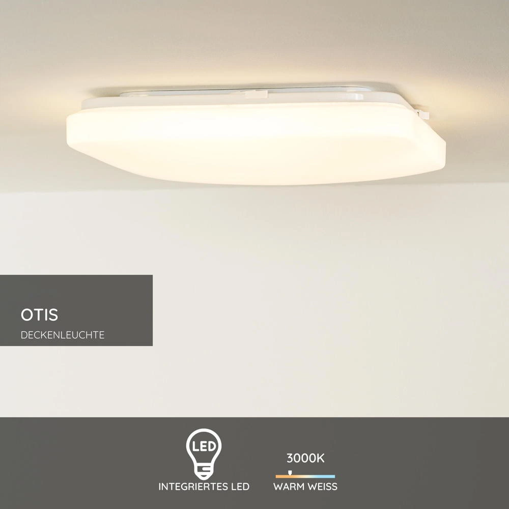 LED Deckenleuchte Otis in weiß, rechteckig, 330x330mm günstig online kaufen